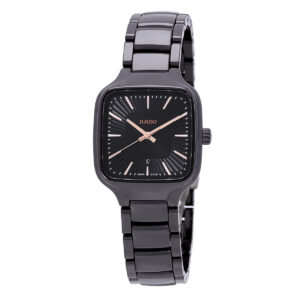 rado true square quartz black dial ladies watch r27080172