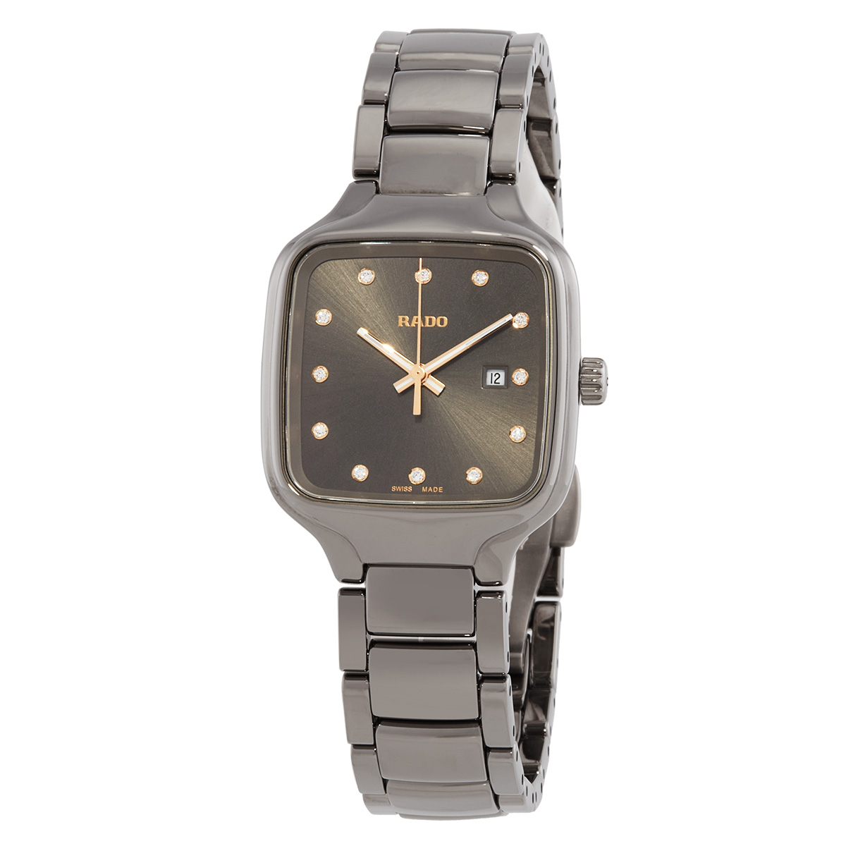 rado true square quartz diamond grey dial ladies watch r27079702 rado true square quartz diamond grey dial ladies watch r27079702