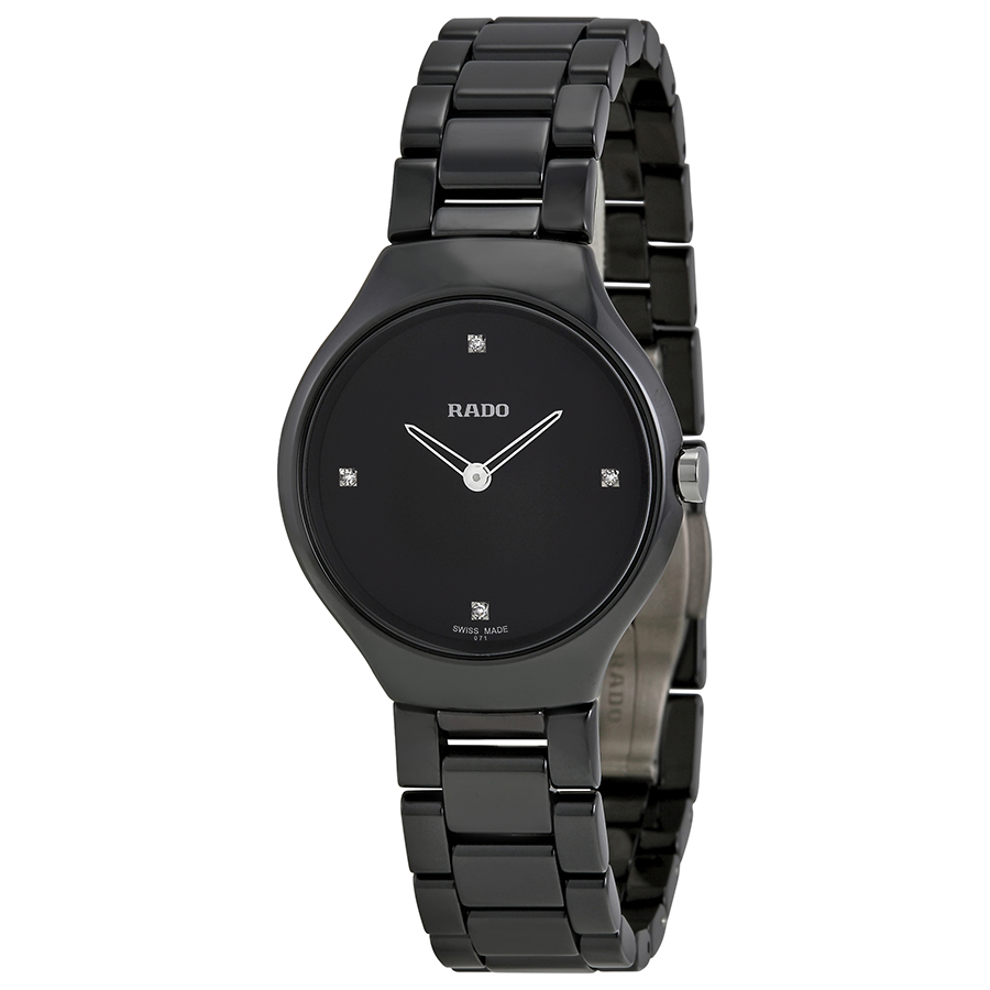rado true thinline black dial black ceramic ladies watch r27742712 rado true thinline black dial black ceramic ladies watch r27742712