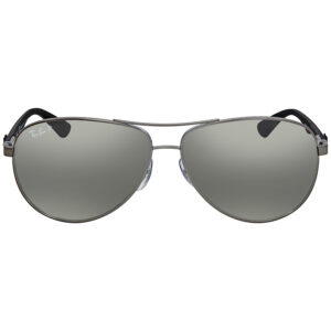 ray ban ray ban carbon fibre polarized silver mirror aviator men's sunglasses rb8313 004/k6 61