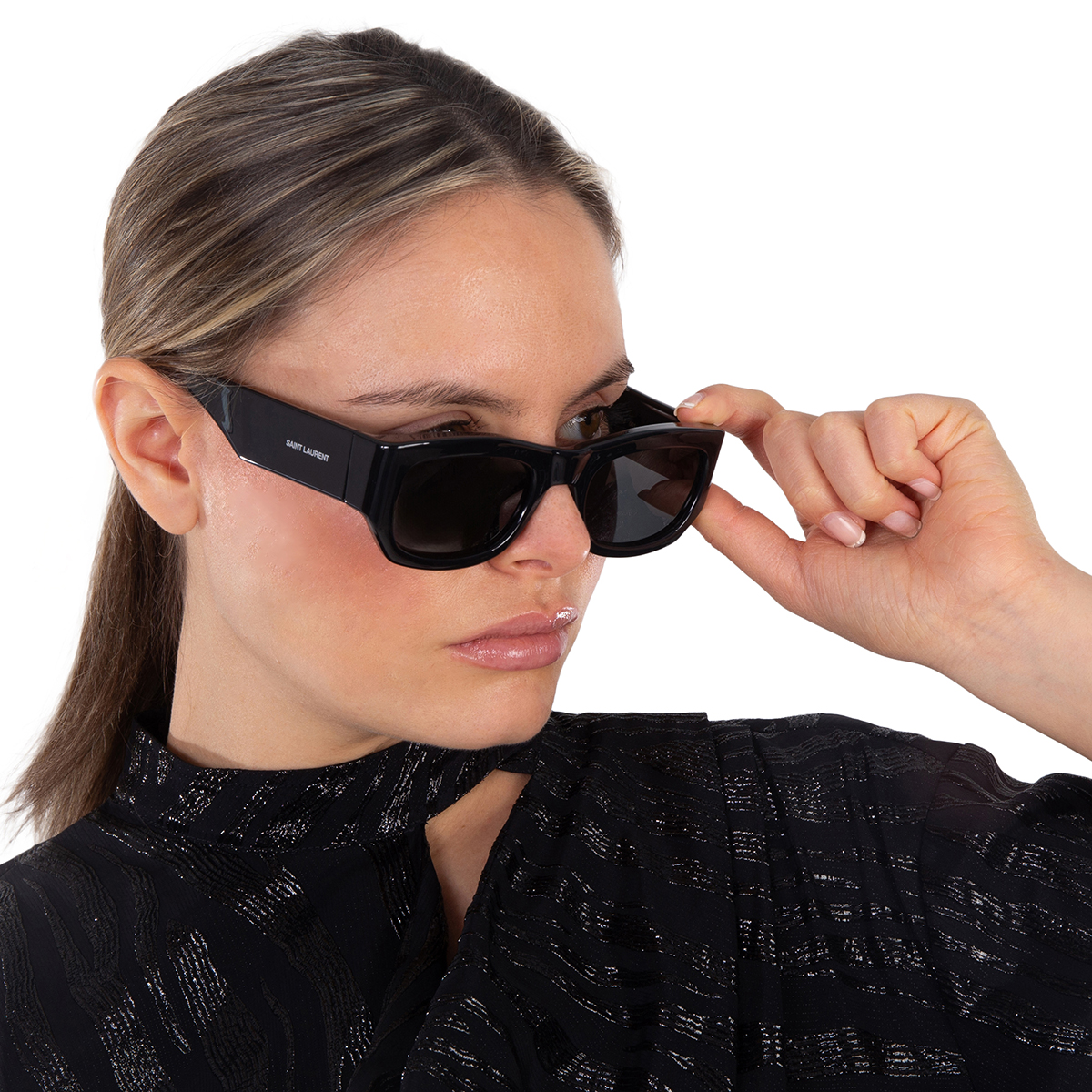 saint laurent dark grey rectangular ladies sunglasses sl 713 001 53 saint laurent dark grey rectangular ladies sunglasses sl 713 001 53