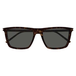 saint laurent grey rectangular men's sunglasses sl 668 002 56