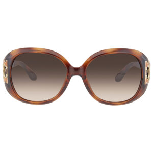ferragamo salvatore ferragamo brown gradient oval ladies sunglasses sf668s 238 57
