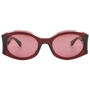 ferragamo salvatore ferragamo burgundy oval ladies sunglasses sf2008s 612 55