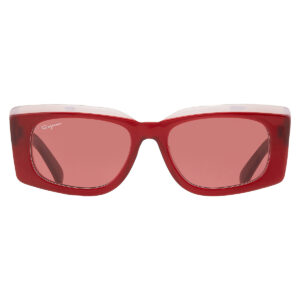 ferragamo salvatore ferragamo burgundy rectangular ladies sunglasses sf1079s 614 54