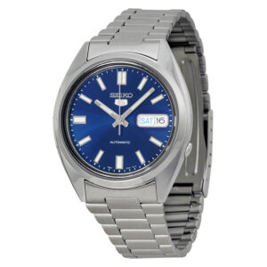 seiko 5 automatic blue dial stainless steel men's watch snxs77