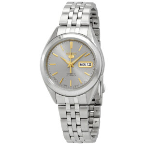 seiko 5 automatic grey dial men's watch snkl19j1