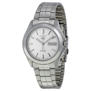 seiko series 5 automatic silver dial men's watch snkk87