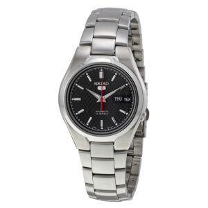 seiko series 5 automatic black dial men's watch snk607