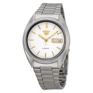 seiko series 5 automatic off white dial men's watch snxg47