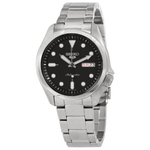 seiko 5 sports automatic black dial men's watch srpe55k1