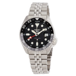 seiko 5 sports automatic black dial men's watch ssk001k1