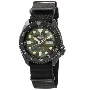 seiko 5 sports automatic green camouflage dial men's watch srpj37k1
