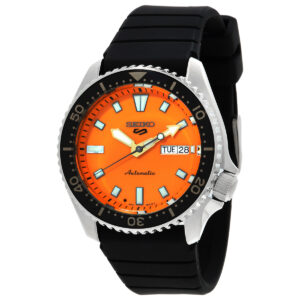 seiko 5 sports automatic orange dial men's watch srpl89k1