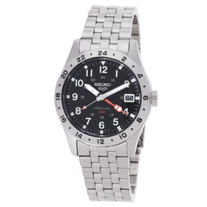 seiko 5 sports gmt automatic black dial men's watch ssk023k1