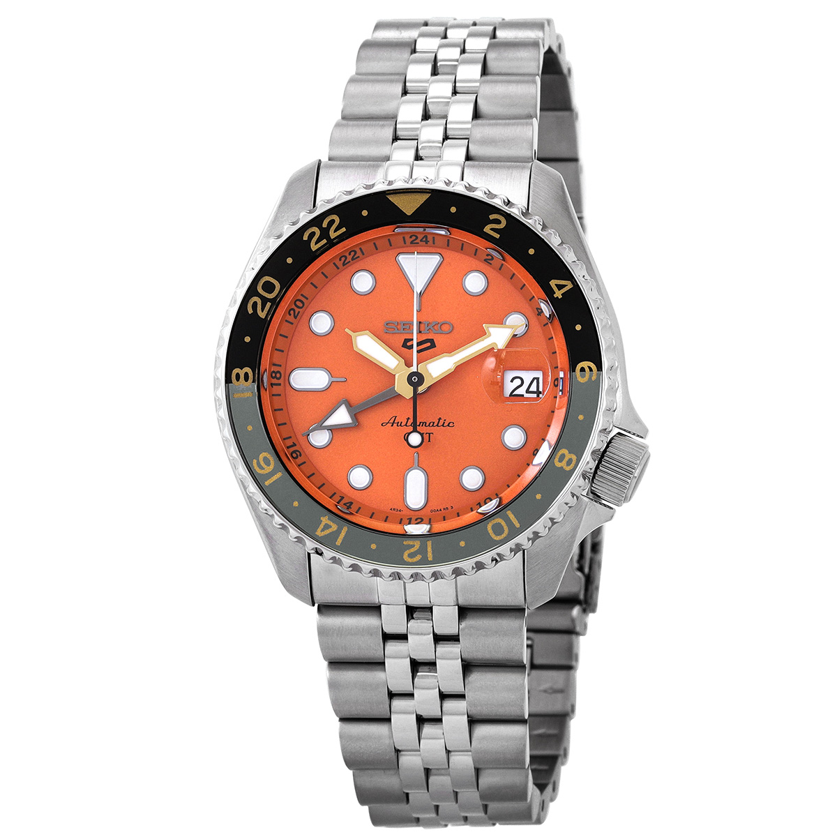 seiko 5 sports gmt automatic orange dial men's watch ssk005k1 seiko 5 sports gmt automatic orange dial men's watch ssk005k1