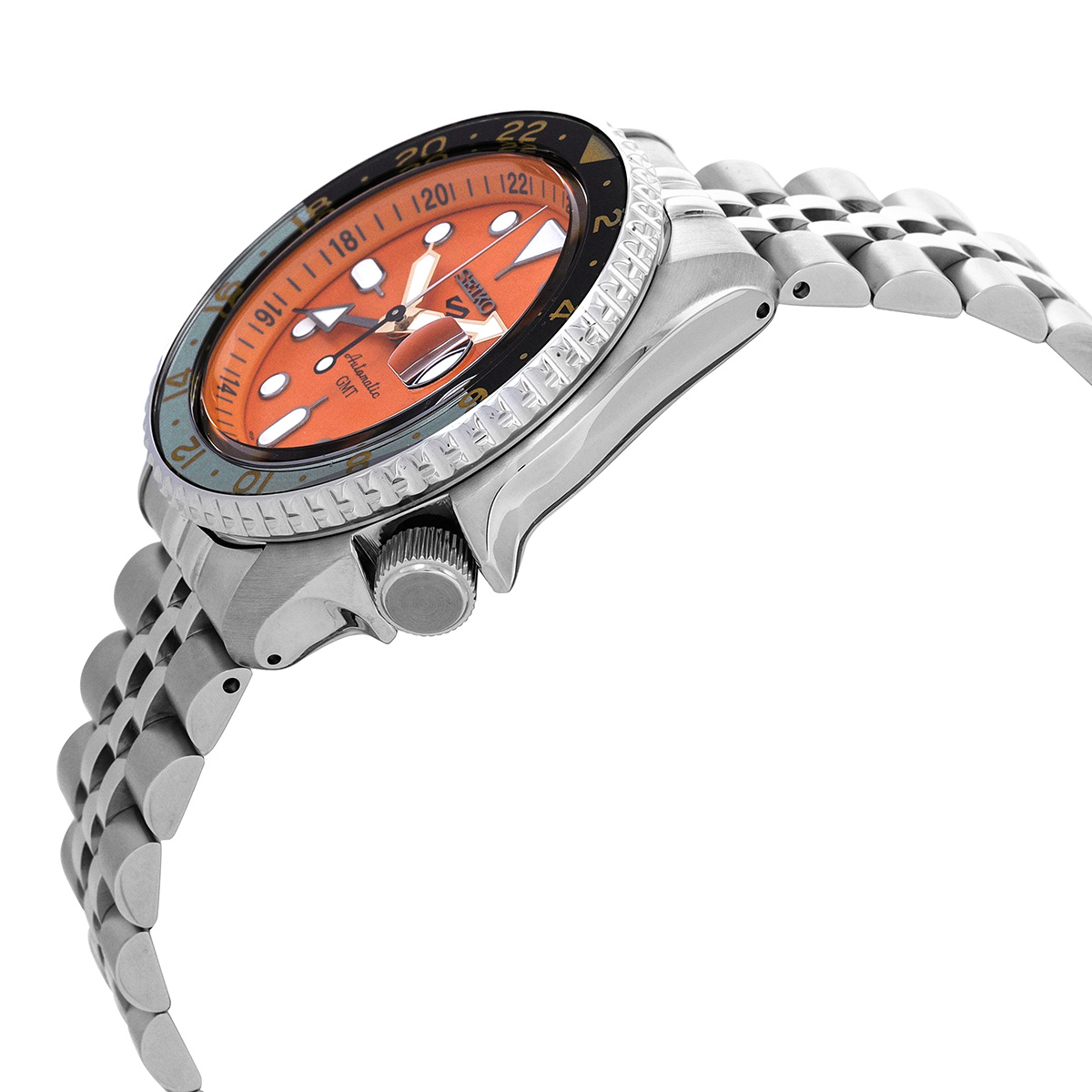 seiko 5 sports gmt automatic orange dial men's watch ssk005k1 seiko 5 sports gmt automatic orange dial men's watch ssk005k1