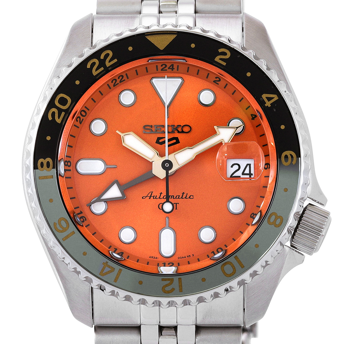 seiko 5 sports gmt automatic orange dial men's watch ssk005k1 seiko 5 sports gmt automatic orange dial men's watch ssk005k1