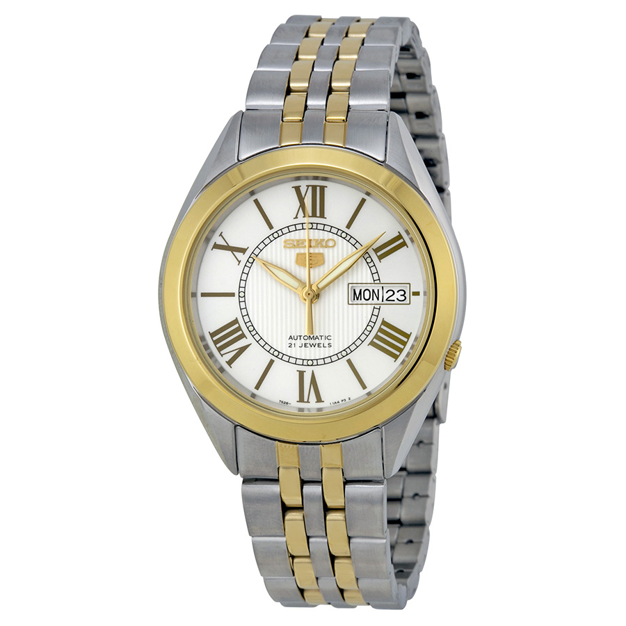 seiko 5 vintage automatic white dial two tone men's watch snkl36 seiko 5 vintage automatic white dial two tone men's watch snkl36