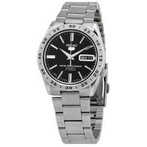 seiko automatic black dial stainless steel men's watch snke01j1
