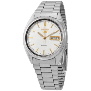 seiko automatic white dial men's watch snxg47k1