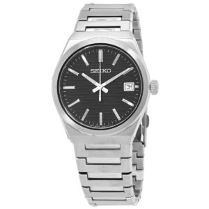 seiko classic quartz black dial men's watch sur557p1