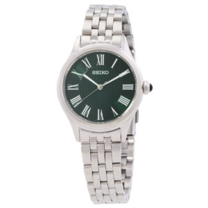 seiko classic quartz green dial ladies watch sur611p1