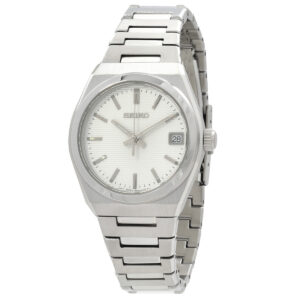 seiko classic quartz white dial ladies watch sur573p1