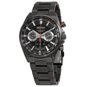 seiko essentials chronograph quartz black dial men's watch ssb399p1