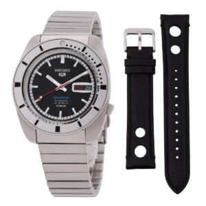 seiko limited edition 5 sports automatic black dial watch srpl05k1