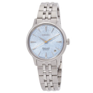 seiko presage automatic light blue dial watch srpl61j1