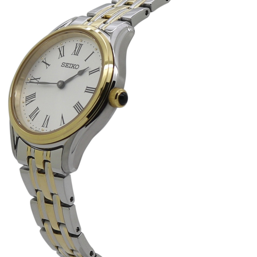 seiko quartz white dial two tone ladies watch swr070p1 seiko quartz white dial two tone ladies watch swr070p1