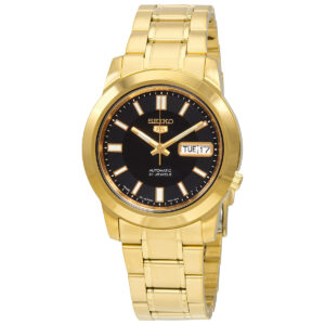 seiko 5 automatic black dial men's watch snkk22j1