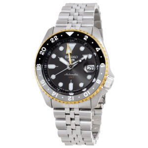 seiko seiko 5 gmt automatic analog digital grey dial men's watch ssk021