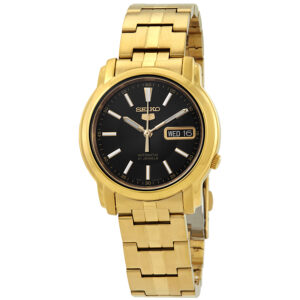 seiko series 5 automatic black dial men's watch snkl88