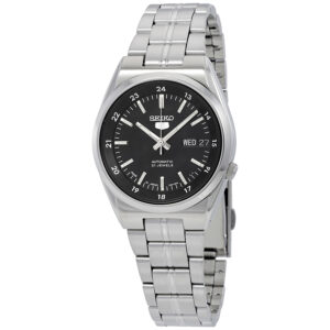 seiko series 5 automatic date day black dial men's watch snk567j1