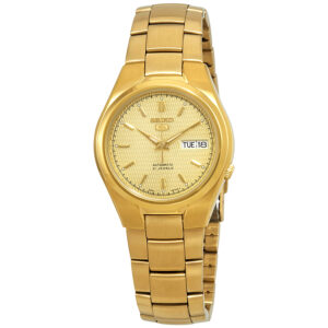 seiko series 5 automatic gold dial men's watch snk610