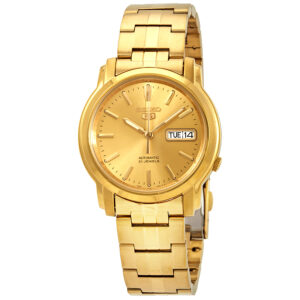 seiko series 5 automatic gold dial men's watch snkk76
