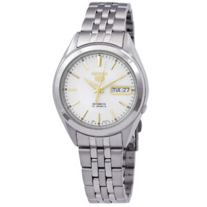 seiko series 5 automatic silver dial men's watch snkl17k1