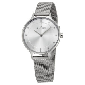 skagen anita silver dial stainless steel mesh ladies watch skw2149
