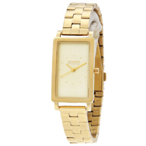 skagen hagen lille quartz gold dial ladies watch skw3098
