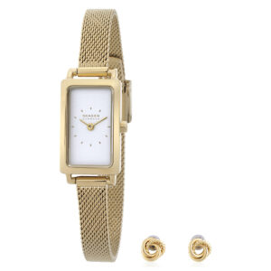 skagen hagen micro gift set quartz white dial ladies watch skw1158set
