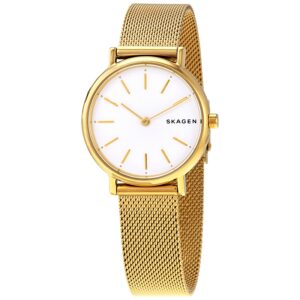skagen signatur slim quartz silver dial ladies watch