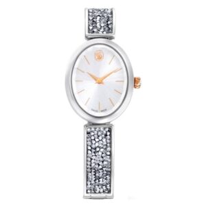 swarovski crystal rock oval quartz white dial ladies watch 5656878