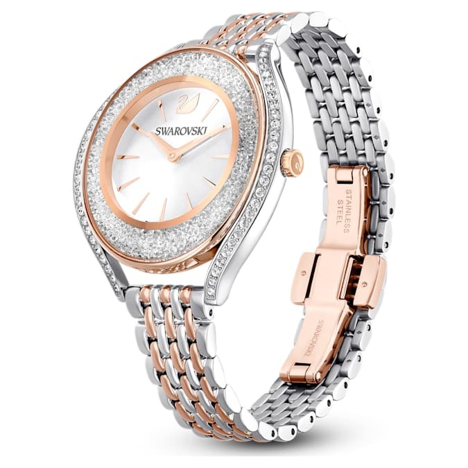 swarovski crystalline aura quartz white dial two tone ladies watch 5644075 swarovski crystalline aura quartz white dial two tone ladies watch 5644075