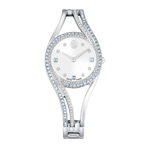 swarovski hyperbola quartz crystal silver dial ladies watch 5715463 swarovski hyperbola quartz crystal silver dial ladies watch 5715463