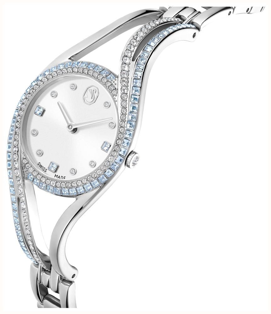 swarovski hyperbola quartz crystal silver dial ladies watch 5715463 swarovski hyperbola quartz crystal silver dial ladies watch 5715463