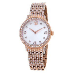 swarovski imber quartz crystal silver dial ladies watch 5741227