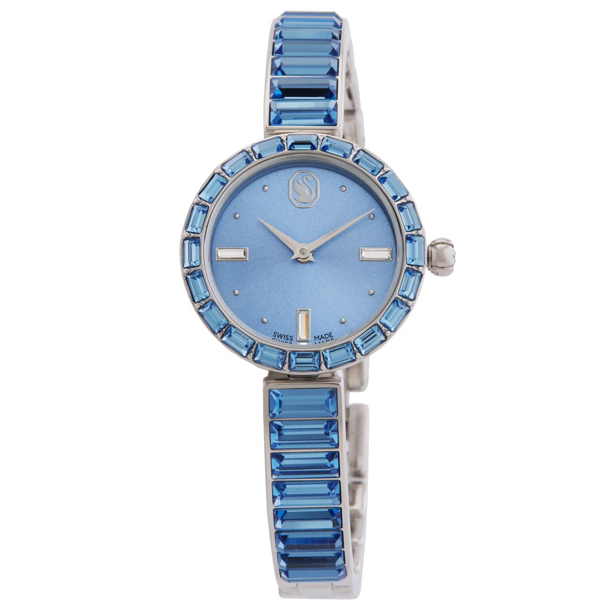 swarovski matrix bangle quartz crystal blue dial ladies watch 5730172 swarovski matrix bangle quartz crystal blue dial ladies watch 5730172