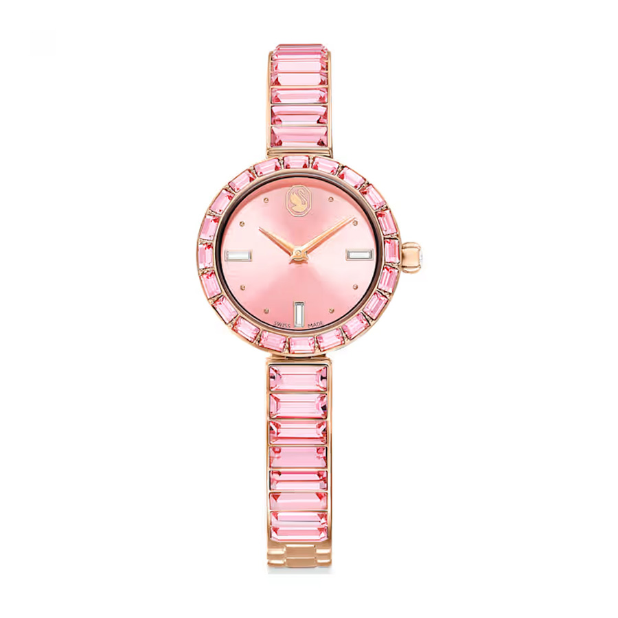 swarovski matrix bangle quartz crystal pink dial ladies watch 5679890 swarovski matrix bangle quartz crystal pink dial ladies watch 5679890